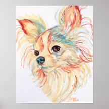 Long Haired Chihuahua Pop Art