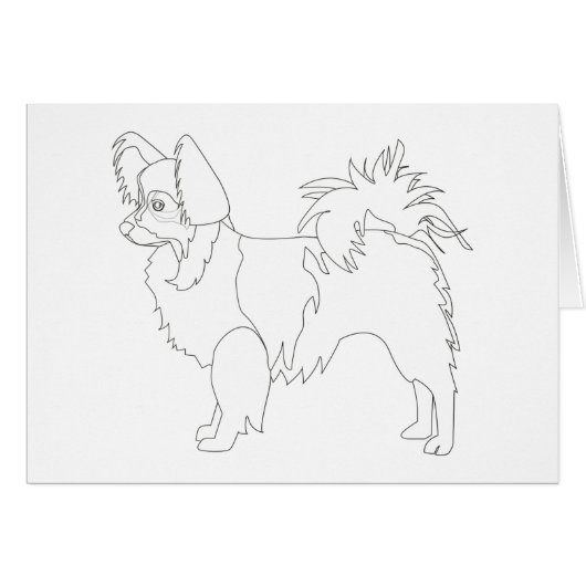Long-haired Chihuahua Ready to Color and Customize (Front Horizontal)