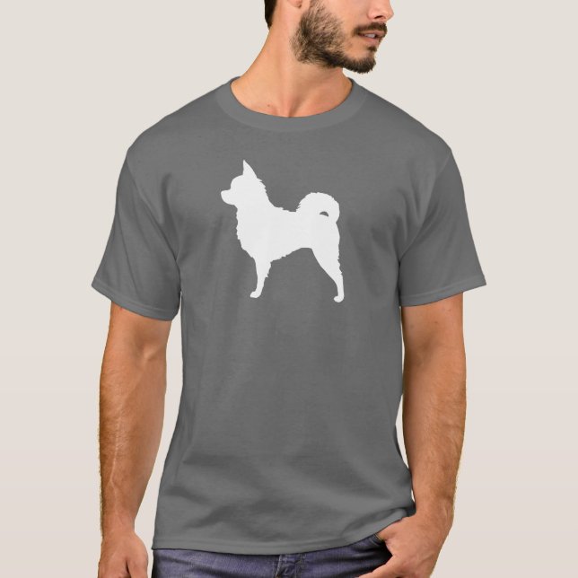 Long Haired Chihuahua Silhouette T-Shirt (Front)