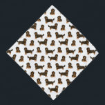 Long-haired Dachshund Bandana<br><div class="desc">This design features cute long-haired dachshunds. Customize this design by selecting a background color of your choice.</div>
