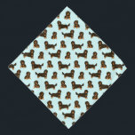 Long-haired Dachshund Bandana<br><div class="desc">This design features cute long-haired dachshunds. Customize this design by selecting a background color of your choice.</div>