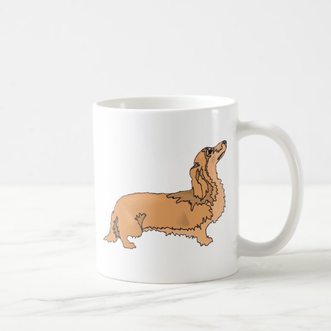 Long Haired Dachshund Coffee Mug (Right)