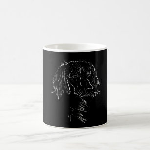Long Haired Dachshund Dog Drawing Coffee Mug