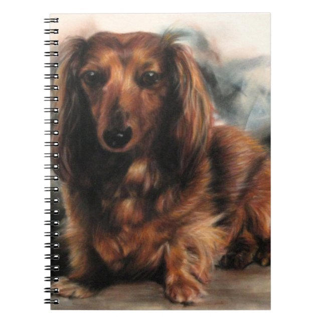 Long Haired Dachshund dog Notebook (Front)