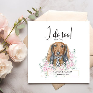 Long Haired Dachshund Dog Wedding Cocktail Napkins