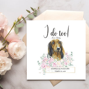Long Haired Dachshund Dog Wedding Cocktail Napkins