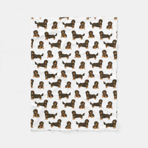 Long-haired Dachshund Fleece Blanket