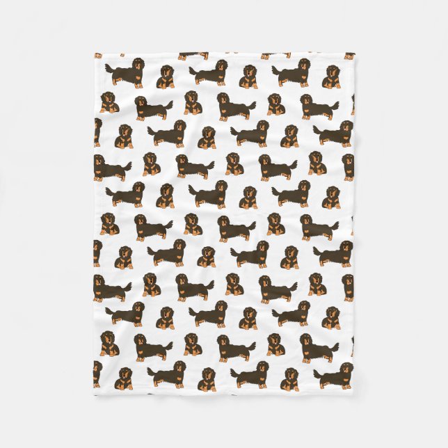 Long-haired Dachshund Fleece Blanket (Front)