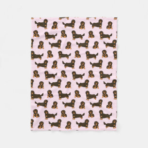 Long-haired Dachshund Fleece Blanket