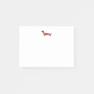 Long Haired Dachshund Geo Silhouette Multi Post-it Notes