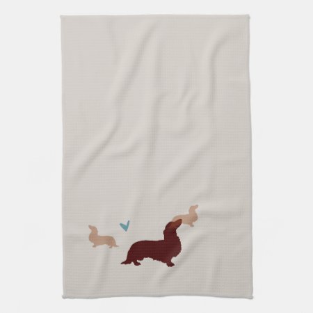 Long-haired Dachshund Kitchen Towel