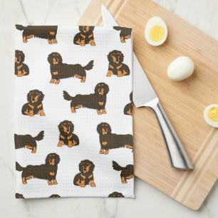 Long-haired Dachshund Kitchen Towel