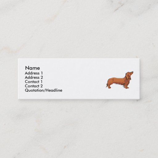 Customizable Long Haired Dachshund Business Card Template