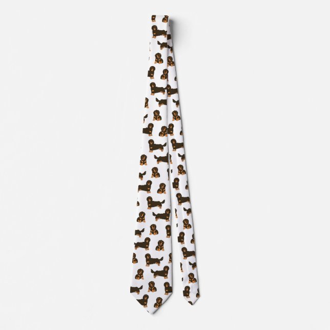Long-haired Dachshund Neck Tie (Front)