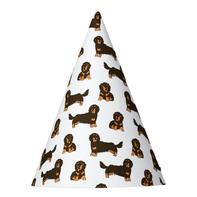 Long-haired Dachshund Party Hat (Front)