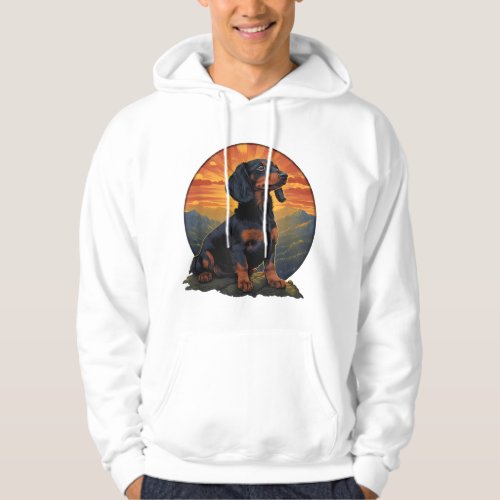 Long Haired Dachshund pet lover retro vintage Hoodie
