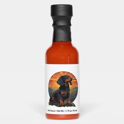 Long Haired Dachshund pet lover retro vintage Hot Sauces