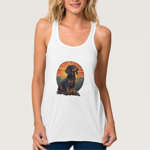 Long Haired Dachshund pet lover retro vintage Tank Top