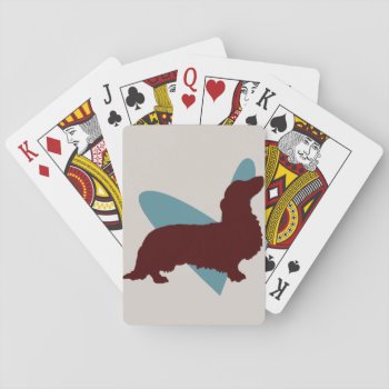 Long-haired Dachshund Playing Cards by stoneb at Zazzle