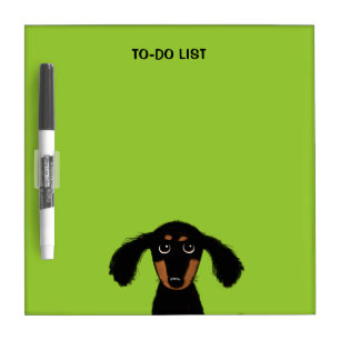 Long Haired Dachshund Puppy Dry Erase Board