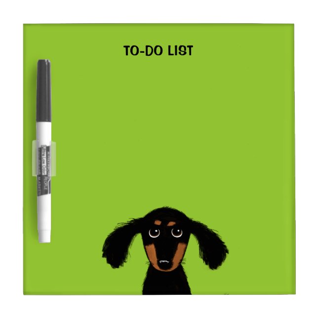 Long Haired Dachshund Puppy Dry Erase Board (Front)