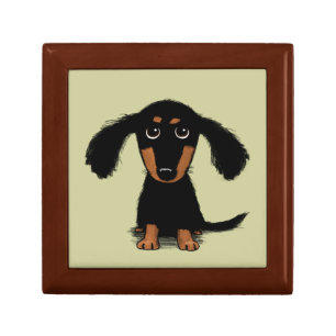 Long Haired Dachshund Puppy Keepsake Box
