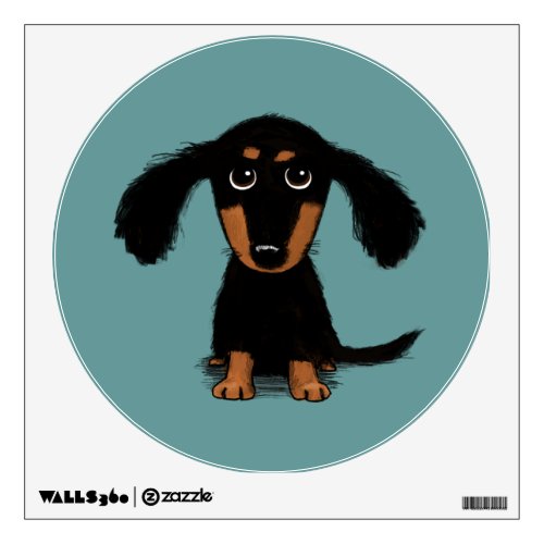 Long Haired Dachshund Puppy Wall Decal