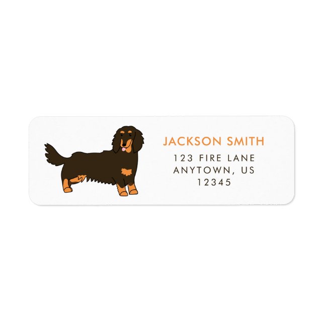 Long-haired Dachshund Return Address Label (Front)
