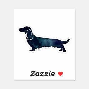 SET OF 2 Personalised Slate Coasters Square Long Haired Dachshund Couple Gifts 