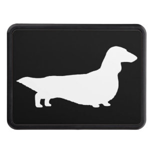 Long Haired Dachshund Silhouette Trailer Hitch Cover