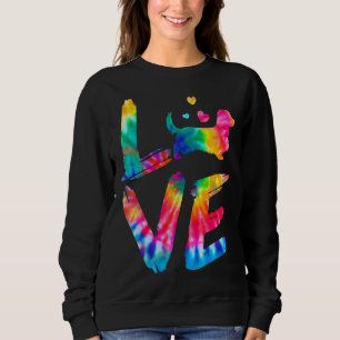 Long Haired Dachshund Tie Dye Love Dog Mom Dad Sweatshirt