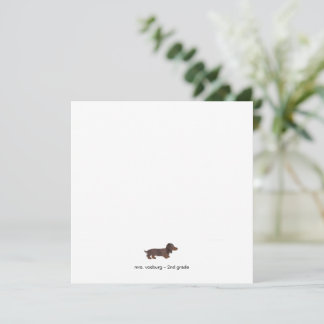 Long-haired Dachshund Watercolor Flat Note Card