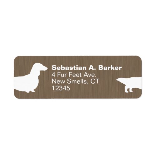 Long Haired Dachshund Wiener Dog Return Address Label