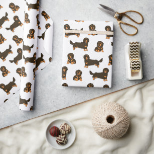 Long-haired Dachshund Wrapping Paper