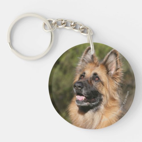 Long Haired German Shepherd 1 Keychain