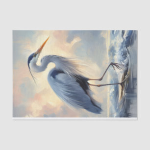 Long Haired Heron Decoupage  Tissue Paper