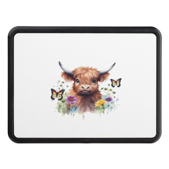 Long Haired Highland Baby Cow Classic T-Shirt Hitch Cover (Front)