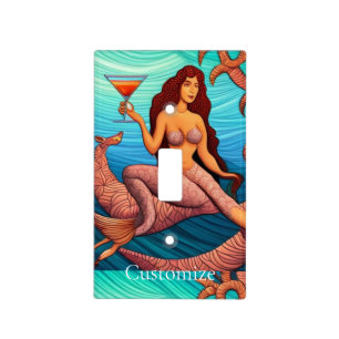 Long-haired Martini Mermaid Thunder_Cove Light Switch Cover