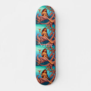Long-haired Martini Mermaid Thunder_Cove Skateboard