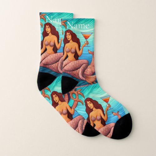 Long_haired Martini Mermaid Thunder_Cove  Socks