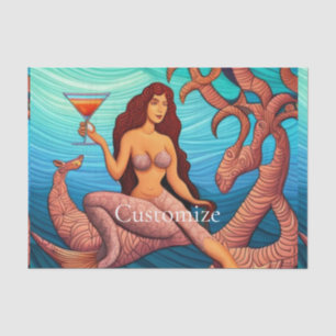 Long-haired Martini Mermaid Thunder_Cove Tissue Paper