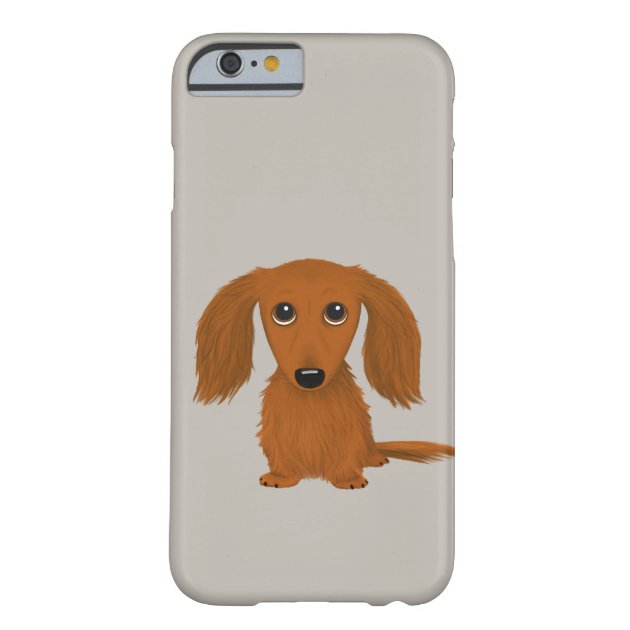 Long Haired Red Dachshund Cute Doxie Cartoon Dog Case Mate iPhone Case Zazzle