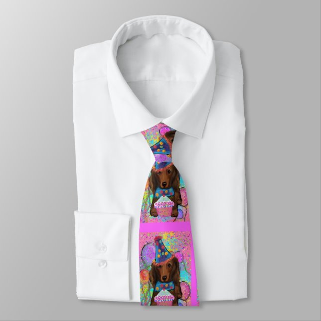 LONG HAIRED RED DOXIE        NECK TIE (Tied)