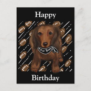 LONG HAIRED RED DOXIE POSTCARD