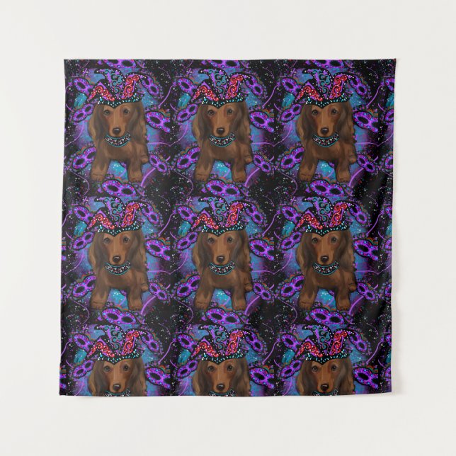 LONG HAIRED RED DOXIE         TAPESTRY (Front)