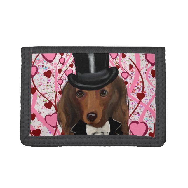 LONG HAIRED RED DOXIE            TRIFOLD WALLET (Front)