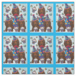 LONG HAIRED RED DOXIES FABRIC