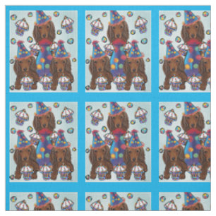 LONG HAIRED RED DOXIES FABRIC