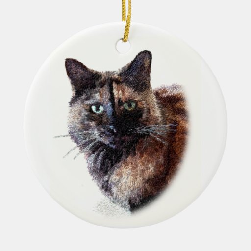 Long Haired Tortoise Shell Cat Ornament | Zazzle