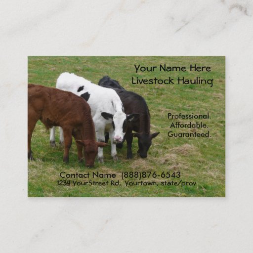 Customizable Long Haul  Cattle Trucking Business Card